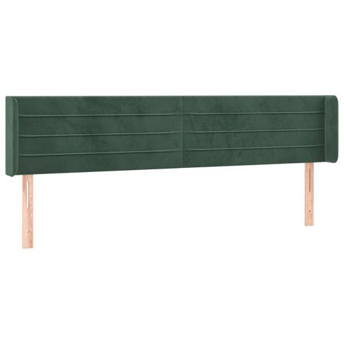 Tête de lit avec oreilles Vert foncé 163x16x78/88 cm Velours - Photo n°2; ?>