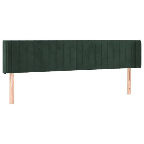 Tête de lit avec oreilles Vert foncé 163x16x78/88 cm Velours - Photo n°2; ?>