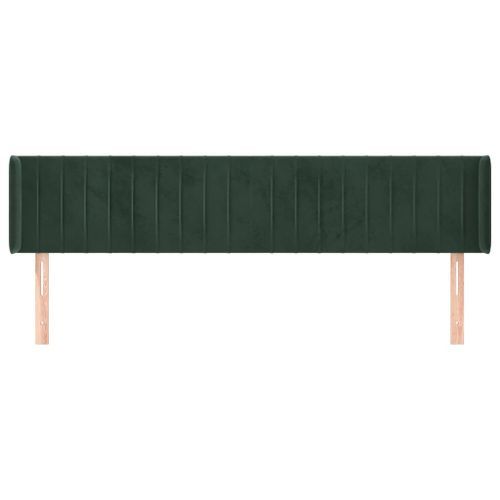 Tête de lit avec oreilles Vert foncé 163x16x78/88 cm Velours - Photo n°3; ?>