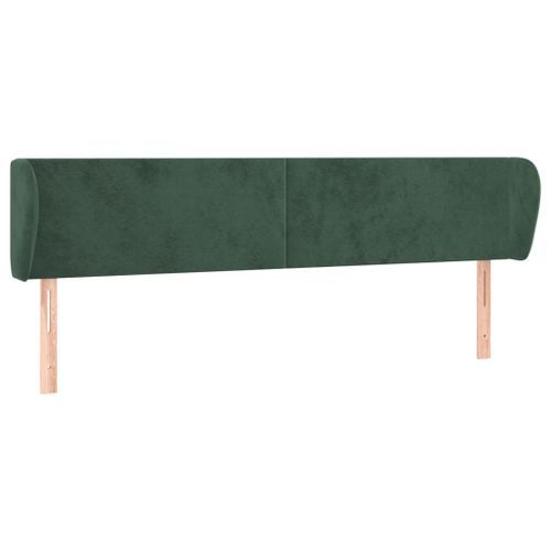 Tête de lit avec oreilles Vert foncé 163x23x78/88 cm Velours - Photo n°2; ?>