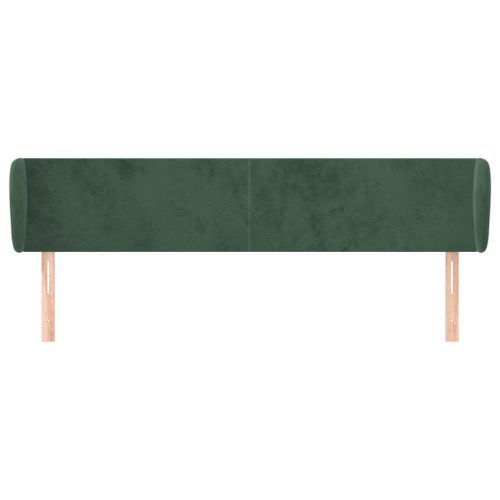 Tête de lit avec oreilles Vert foncé 163x23x78/88 cm Velours - Photo n°3; ?>