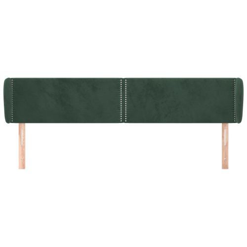 Tête de lit avec oreilles Vert foncé 163x23x78/88 cm Velours - Photo n°3; ?>