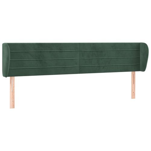 Tête de lit avec oreilles Vert foncé 163x23x78/88 cm Velours - Photo n°2; ?>