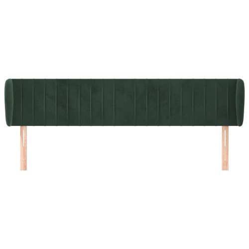 Tête de lit avec oreilles Vert foncé 163x23x78/88 cm Velours - Photo n°3; ?>