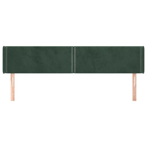 Tête de lit avec oreilles Vert foncé 183x16x78/88 cm Velours - Photo n°3; ?>