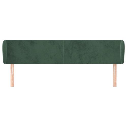 Tête de lit avec oreilles Vert foncé 183x23x78/88 cm Velours - Photo n°3; ?>