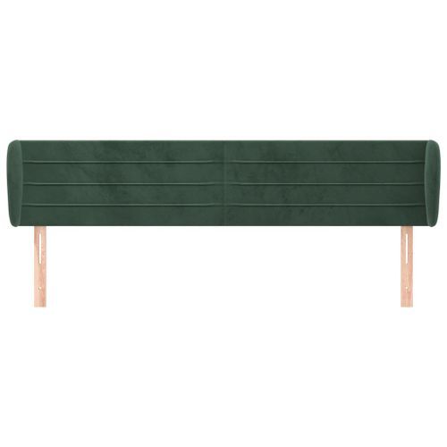 Tête de lit avec oreilles Vert foncé 183x23x78/88 cm Velours - Photo n°3; ?>