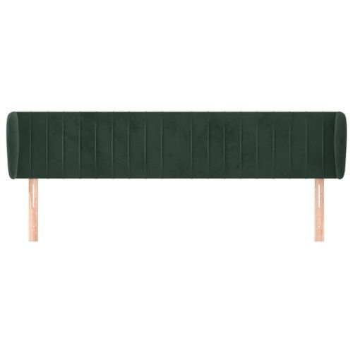 Tête de lit avec oreilles Vert foncé 183x23x78/88 cm Velours - Photo n°3; ?>