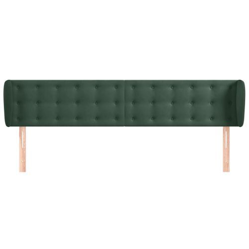 Tête de lit avec oreilles Vert foncé 183x23x78/88 cm Velours - Photo n°3; ?>