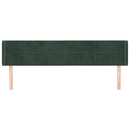 Tête de lit avec oreilles Vert foncé 203x16x78/88 cm Velours - Photo n°3; ?>