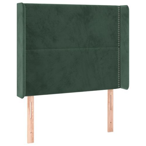 Tête de lit avec oreilles Vert foncé 83x16x118/128 cm Velours - Photo n°2; ?>