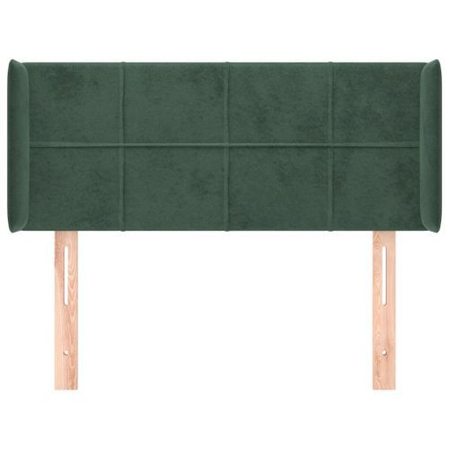 Tête de lit avec oreilles Vert foncé 83x16x78/88 cm Velours - Photo n°3; ?>