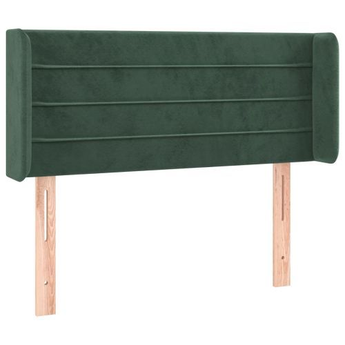 Tête de lit avec oreilles Vert foncé 83x16x78/88 cm Velours - Photo n°2; ?>