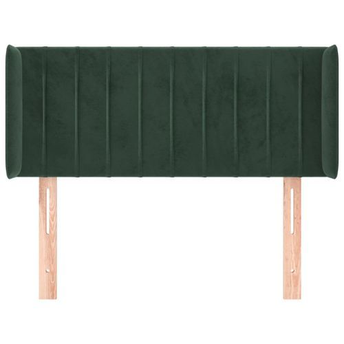 Tête de lit avec oreilles Vert foncé 83x16x78/88 cm Velours - Photo n°3; ?>