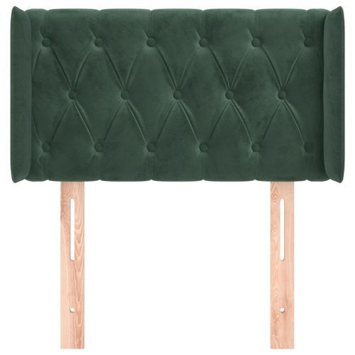 Tête de lit avec oreilles Vert foncé 83x16x78/88 cm Velours - Photo n°3; ?>