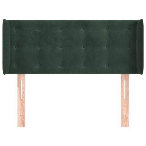 Tête de lit avec oreilles Vert foncé 83x16x78/88 cm Velours - Photo n°3; ?>