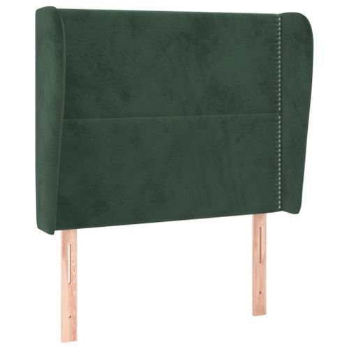 Tête de lit avec oreilles Vert foncé 83x23x118/128 cm Velours - Photo n°2; ?>