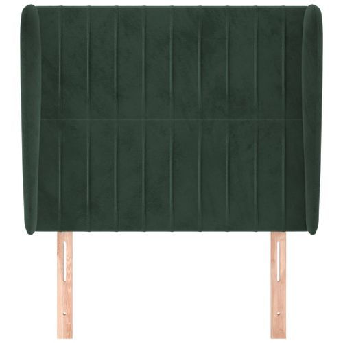 Tête de lit avec oreilles Vert foncé 83x23x118/128 cm Velours - Photo n°3; ?>