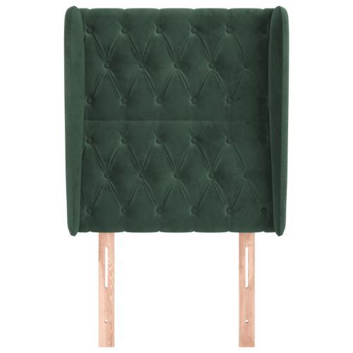 Tête de lit avec oreilles Vert foncé 83x23x118/128 cm Velours - Photo n°3; ?>