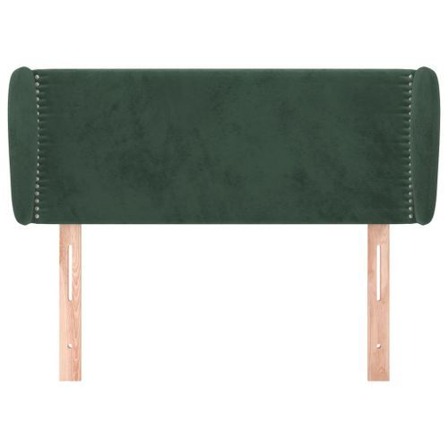 Tête de lit avec oreilles Vert foncé 83x23x78/88 cm Velours - Photo n°3; ?>