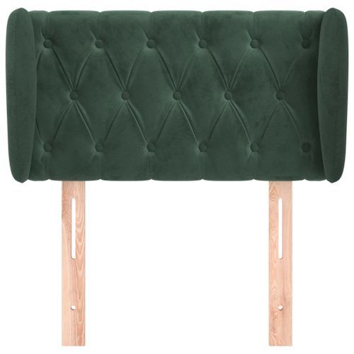 Tête de lit avec oreilles Vert foncé 83x23x78/88 cm Velours - Photo n°3; ?>