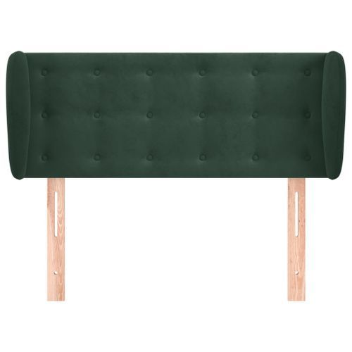 Tête de lit avec oreilles Vert foncé 83x23x78/88 cm Velours - Photo n°3; ?>