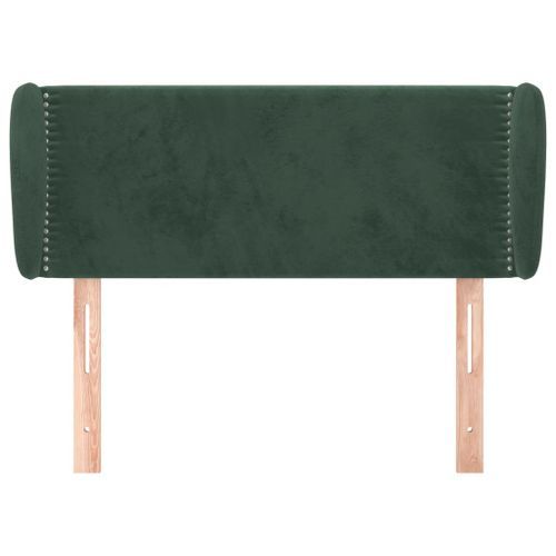 Tête de lit avec oreilles Vert foncé 93x23x78/88 cm Velours - Photo n°3; ?>