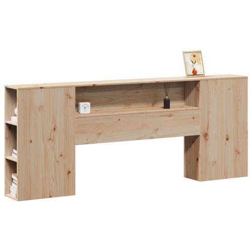 Tête de lit avec rangement 180 cm bois massif de pin - Photo n°2; ?>