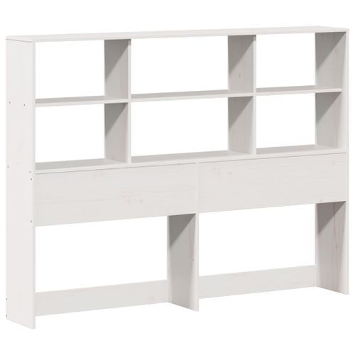 Tête de lit avec rangement blanc 120 cm bois massif de pin - Photo n°3; ?>