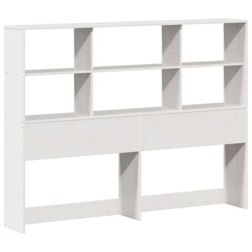 Tête de lit avec rangement blanc 140 cm bois massif de pin - Photo n°3; ?>