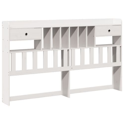 Tête de lit avec rangement blanc 180 cm bois massif de pin - Photo n°2; ?>