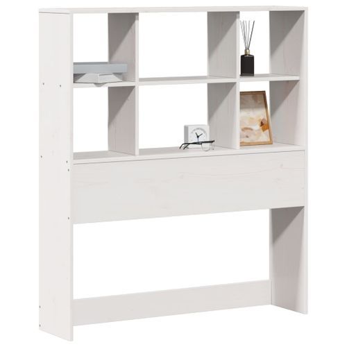 Tête de lit avec rangement blanc 75 cm bois massif de pin - Photo n°2; ?>