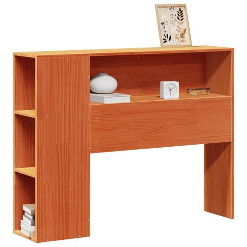 Tête de lit avec rangement cire marron 100cm bois massif de pin - Photo n°2; ?>