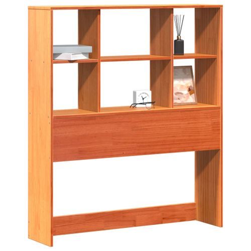 Tête de lit avec rangement cire marron 100cm bois massif de pin - Photo n°2; ?>