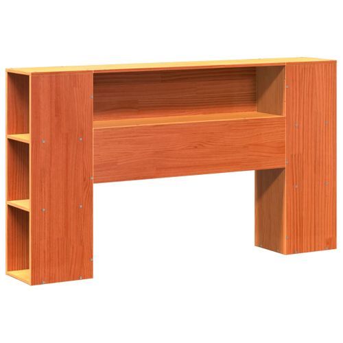 Tête de lit avec rangement cire marron 120cm bois massif de pin - Photo n°3; ?>