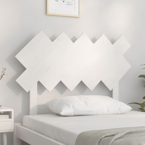 Tête de lit Blanc 104x3x80,5 cm Bois massif de pin - Photo n°3; ?>