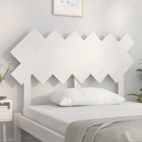 Tête de lit Blanc 122,5x3x80,5 cm Bois massif de pin - Photo n°3; ?>