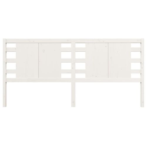 Tête de lit Blanc 206x4x100 cm Bois massif de pin - Photo n°3; ?>