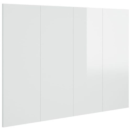 Tête de lit Blanc brillant 120x1,5x80 cm Bois d'ingénierie - Photo n°2; ?>