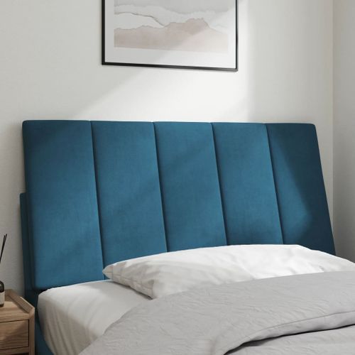 Tête de lit bleu 100 cm velours Bino - Photo n°3; ?>