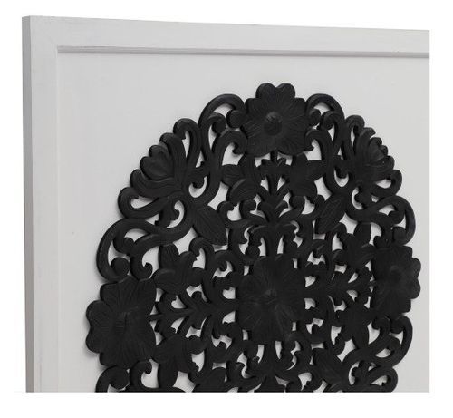 Tête de lit bois blanc et noir sculpté Grazzia 160 - Photo n°2; ?>