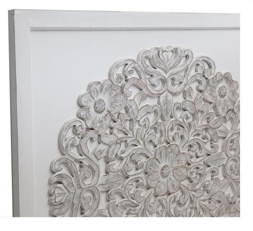 Tête de lit bois blanc sculpté Grazzia 160 - Photo n°2; ?>