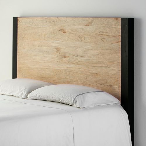 Tête de lit bois massif clair et noir mat Tihary 160 cm - Photo n°2; ?>