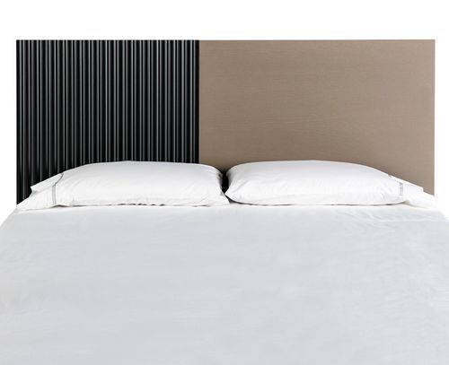 Tête de lit bois taupe et noir Deuxi 160 cm - Photo n°3; ?>