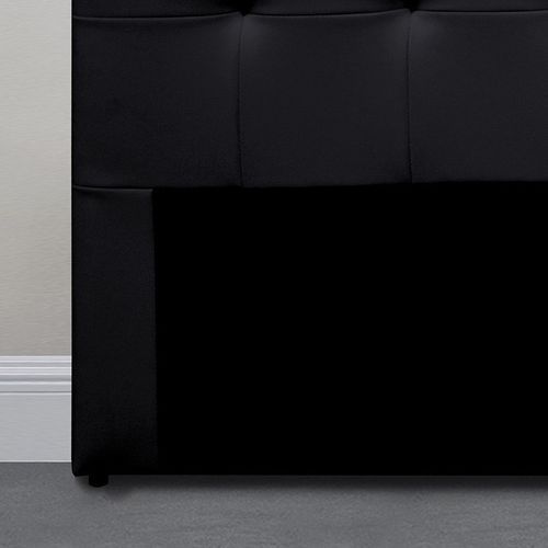 Tête de lit capitonnée simili cuir noir Pitola 140 cm - Photo n°3; ?>