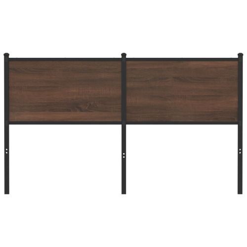 Tête de lit chêne marron 135 cm bois d'ingénierie et acier - Photo n°3; ?>