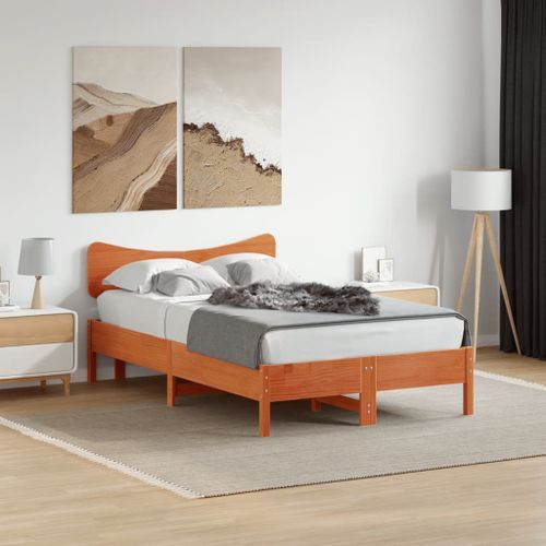 Tête de lit cire marron 120 cm bois massif de pin - Photo n°3; ?>