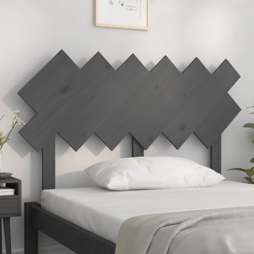 Tête de lit Gris 122,5x3x80,5 cm Bois massif de pin - Photo n°3; ?>