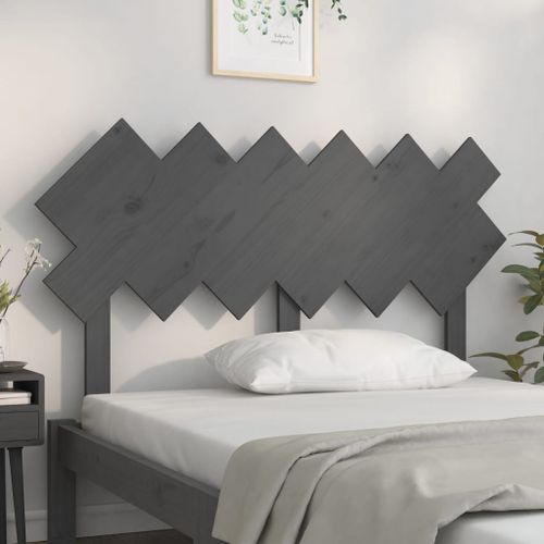 Tête de lit Gris 132x3x81 cm Bois massif de pin - Photo n°3; ?>