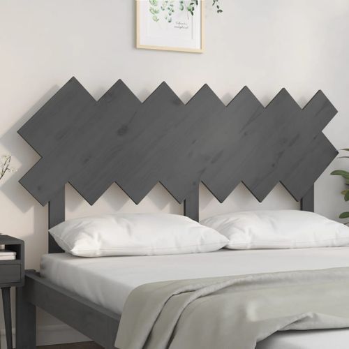 Tête de lit Gris 141x3x80,5 cm Bois massif de pin - Photo n°3; ?>